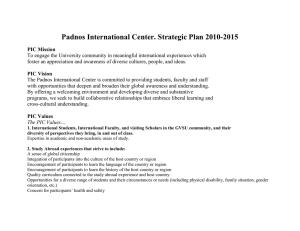 Padnos International Center. Strategic Plan 2010-2015