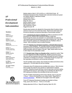 AP Professional Development Subcommittee Minutes March 2, 2012