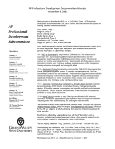 AP Professional Development Subcommittee Minutes November 4, 2011