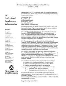 AP Professional Development Subcommittee Minutes October 7, 2011
