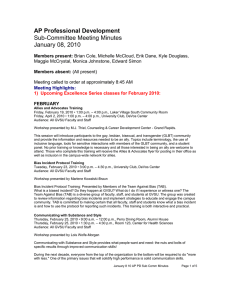 AP Professional Development Sub-Committee Meeting Minutes January 08, 2010