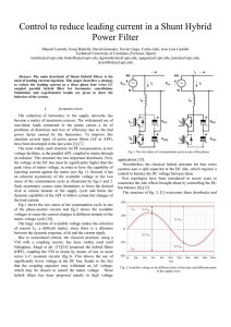 Control to reduce leading current in a Shunt Hybrid Power Filter