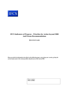 IFCS Indicators of Progress – Priorities for Action beyond 2000  Q