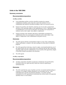 Units in the 1993 SNA Summary conclusion Recommendations/questions