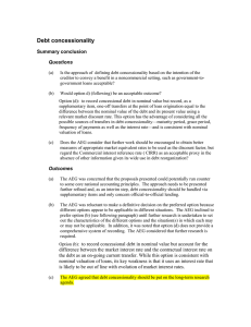 Debt concessionality Summary conclusion Questions