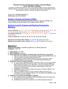 Tularemia Vaccine Development Contract: Technical Report Period: 2/01/2009 to 2/28/2009