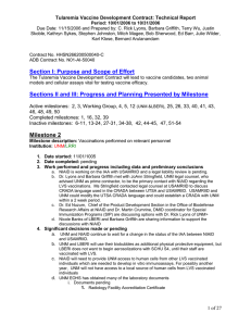 Tularemia Vaccine Development Contract: Technical Report