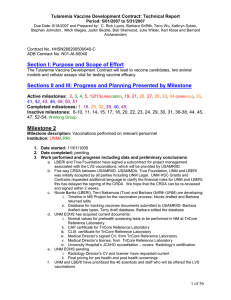 Tularemia Vaccine Development Contract: Technical Report Period: 5/01/2007 to 5/31/2007