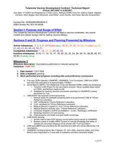 Tularemia Vaccine Development Contract: Technical Report Period: 6/01/2007 to 6/30/2007
