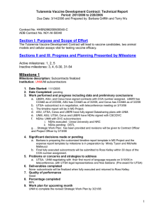 Tularemia Vaccine Development Contract: Technical Report