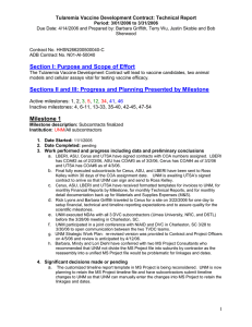 Tularemia Vaccine Development Contract: Technical Report
