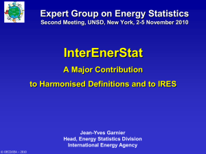 InterEnerStat Expert Group on Energy Statistics A Major Contribution