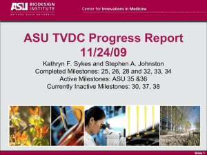 ASU TVDC Progress Report 11/24/09