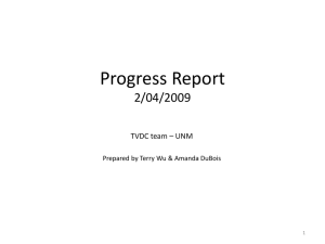 Progress Report 2/04/2009 TVDC team – UNM