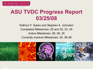 ASU TVDC Progress Report 03/25/08