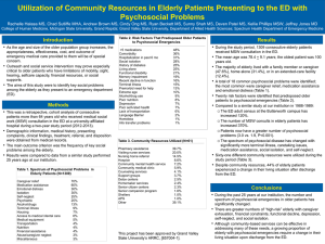 Utilization of Community Resources in Elderly Patients Presenting to the... Psychosocial Problems