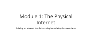 Module 1: The Physical Internet Building an Internet simulation using household/classroom items
