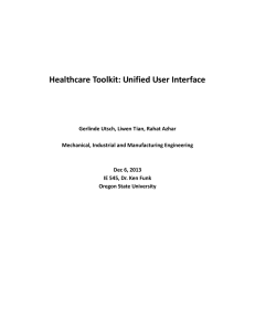 Healthcare Toolkit: Unified User Interface