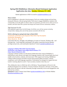 Spring 2016 Middlebury Alternative Break Participant Application