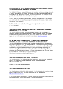 ANNOUNCEMENT OF DATES FOR AHSN COLLOQUIUM, 14-15 FEBRUARY 2010, AT