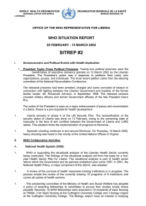SITREP #2 WHO SITUATION REPORT 20 FEBRUARY - 15 MARCH 2002