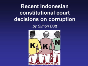 Recent Indonesian constitutional court decisions on corruption by Simon Butt