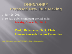 July 26, 2011 60 day public comment period ends: