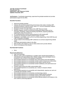Job Title: Program Coordinator Classification: C4 Department: LGBT Resource Center Updated: December 2014