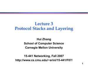 Lecture 3 Protocol Stacks and Layering