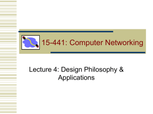 15-441: Computer Networking Lecture 4: Design Philosophy &amp; Applications