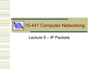 15-441 Computer Networking – IP Packets Lecture 9