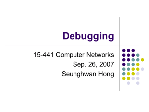 Debugging 15-441 Computer Networks Sep. 26, 2007 Seunghwan Hong