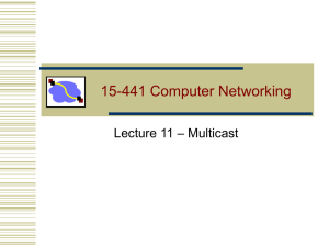 15-441 Computer Networking – Multicast Lecture 11