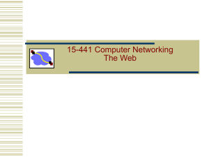 15-441 Computer Networking The Web