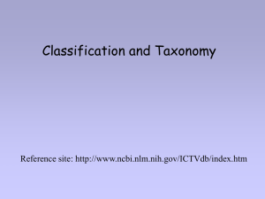 Classification and Taxonomy Reference site: