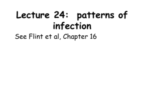 Lecture 24:  patterns of infection See Flint et al, Chapter 16