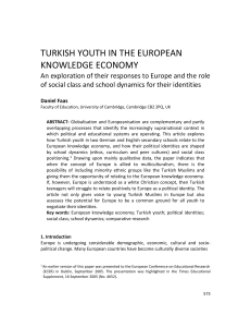 TURKISH YOUTH IN THE EUROPEAN KNOWLEDGE ECONOMY