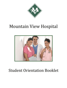 Mountain View Hospital Student Orientation Booklet