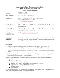 Muhlenberg College - Department of Psychology Child Psychopathology (PSY-316) Course Syllabus (Fall