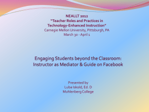 NEALLT 2012 “Teacher Roles and Practices in Technology-Enhanced Instruction”