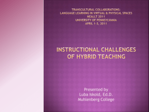 Presented by Luba Iskold, Ed.D. Muhlenberg College