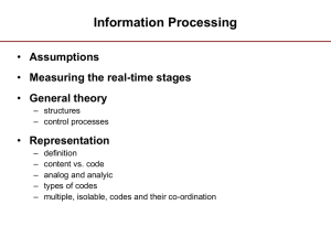 Information Processing Assumptions Measuring the real-time stages General theory