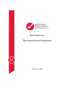 Rick Santorum:  The Pennsylvania Perspective February 25, 2012