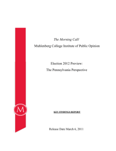 The Morning Call Muhlenberg College Institute of Public Opinion Election 2012 Preview: