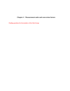 Chapter 4  Measurement units and conversion factors