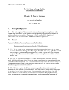 Chapter 8: Energy balance  An annotated outline A.