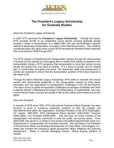 President’s Legacy Scholarship The for Graduate Studies
