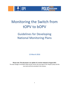 Monitoring the Switch from tOPV to bOPV Guidelines for Developing