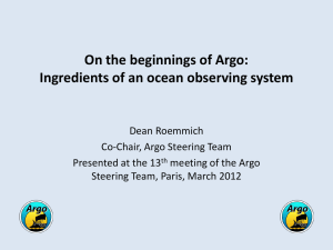 On the beginnings of Argo: Ingredients of an ocean observing system