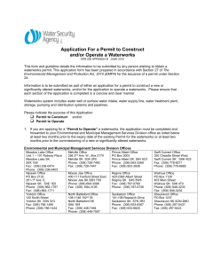 Application For a Permit to Construct and/or Operate a Waterworks